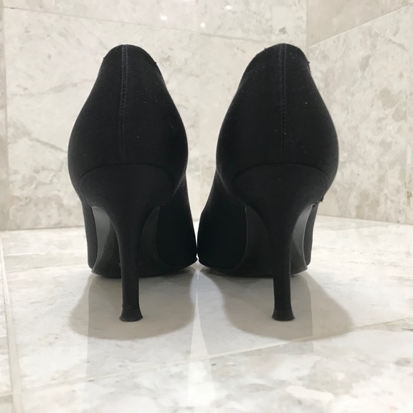 STUART WEITZMAN Pumps {7M} Open-Toe Black Crystals - Picture 5 of 10